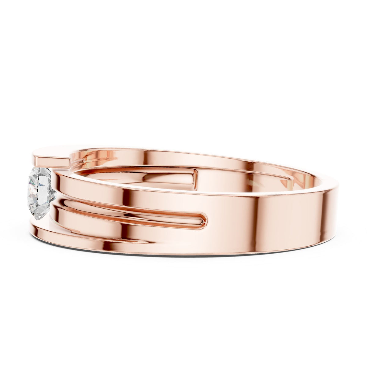 Round Bypass Lab Grown Diamond Engagement Ring