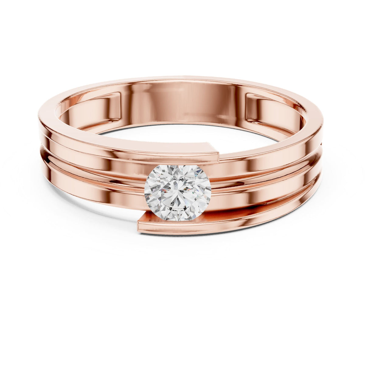 Round Bypass Lab Grown Diamond Engagement Ring