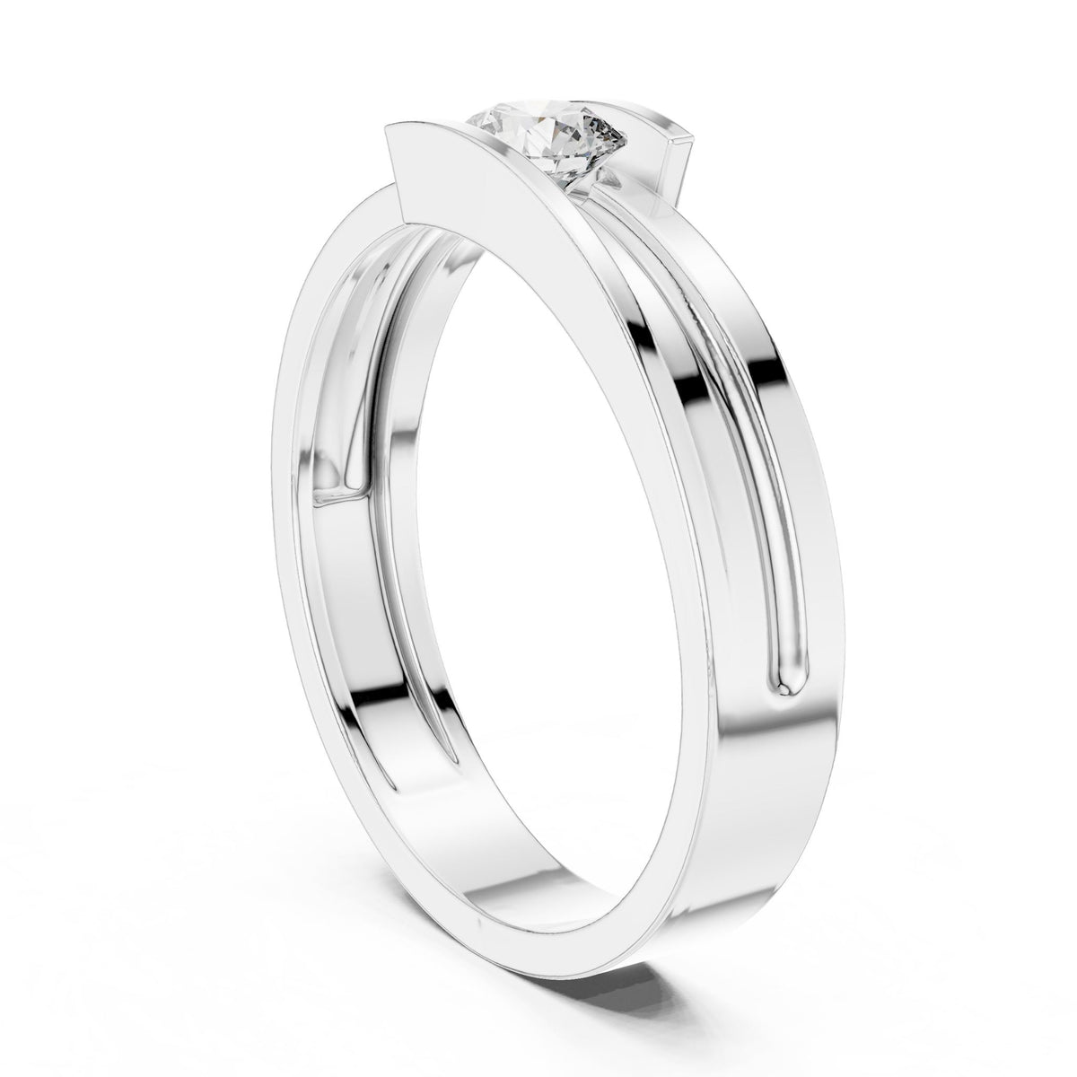 Round Bypass Lab Grown Diamond Engagement Ring