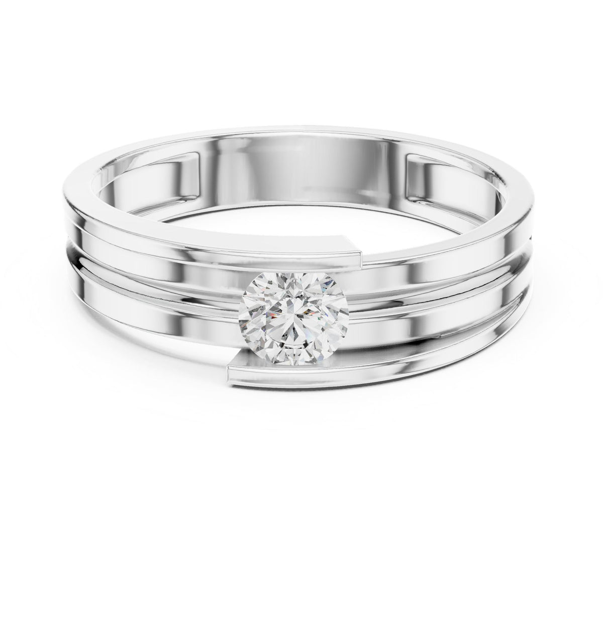 Round Bypass Lab Grown Diamond Engagement Ring