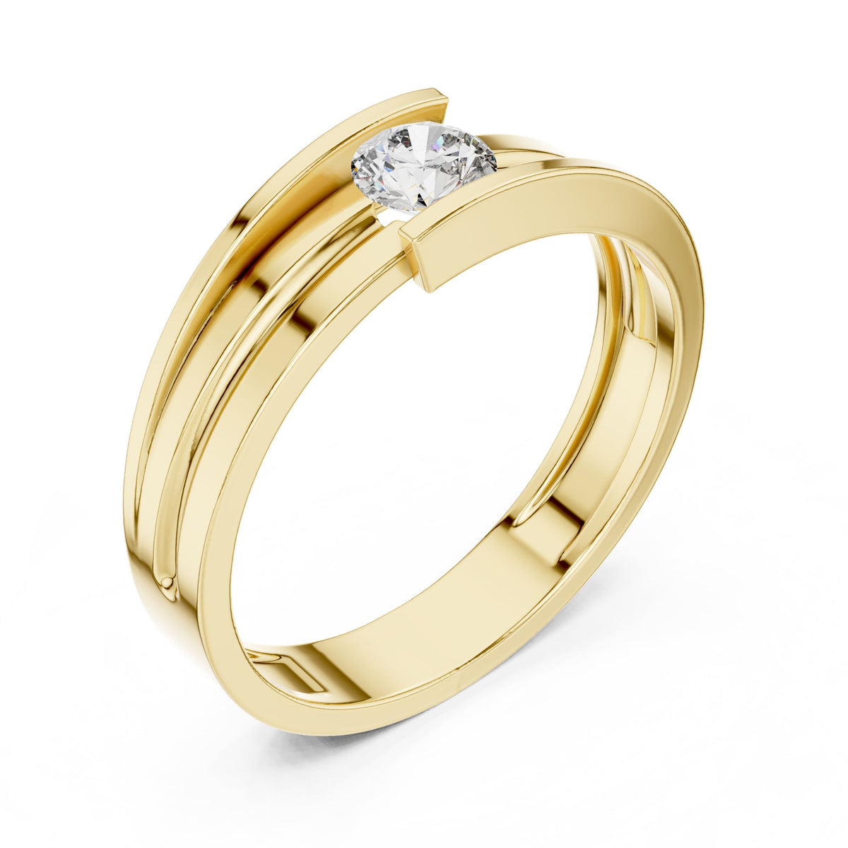 Round Bypass Lab Grown Diamond Engagement Ring