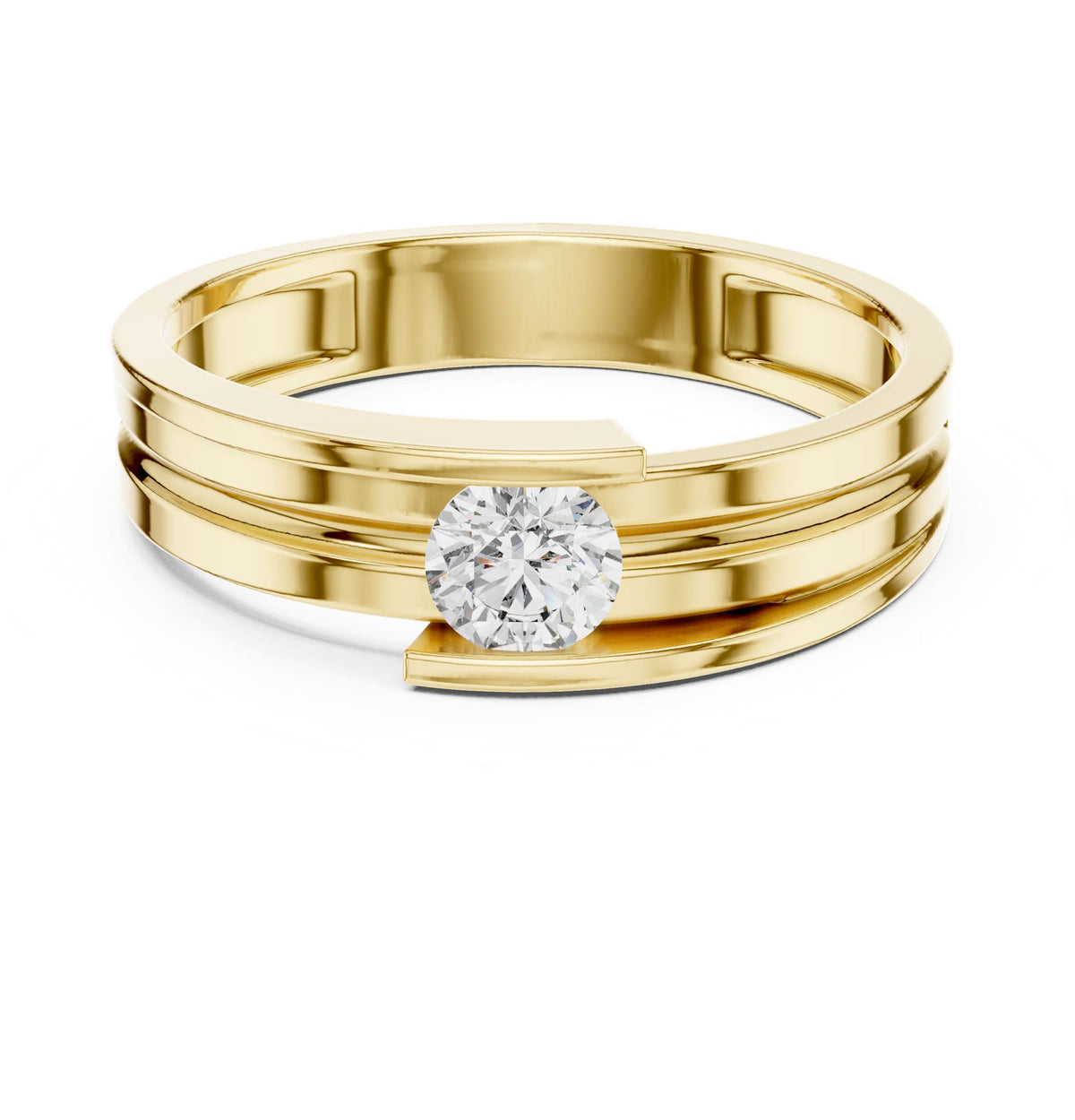 Round Bypass Lab Grown Diamond Engagement Ring