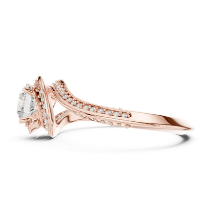 Round Bypass Lab Grown Diamond Engagement Ring