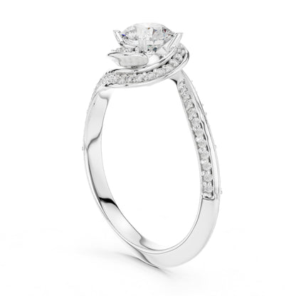 Round Bypass Lab Grown Diamond Engagement Ring