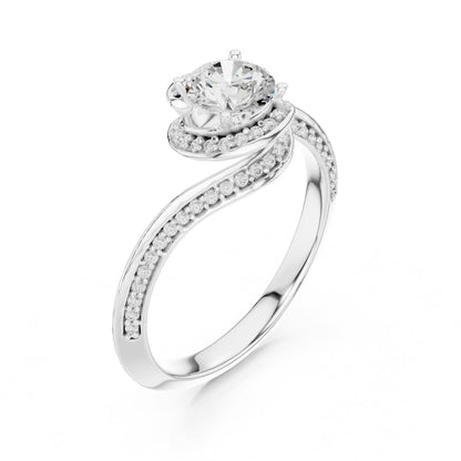 Round Bypass Lab Grown Diamond Engagement Ring