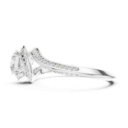 Round Bypass Lab Grown Diamond Engagement Ring