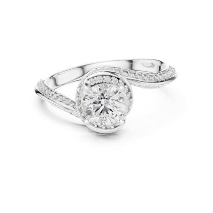 Round Bypass Lab Grown Diamond Engagement Ring