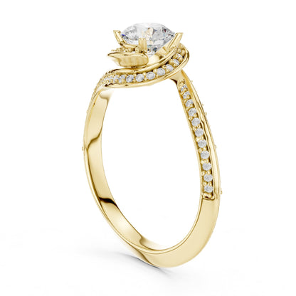 Round Bypass Lab Grown Diamond Engagement Ring