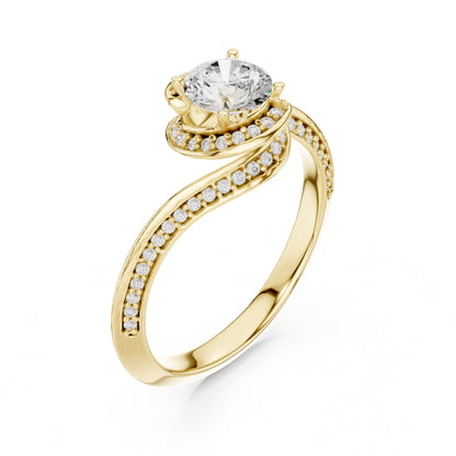 Round Bypass Lab Grown Diamond Engagement Ring