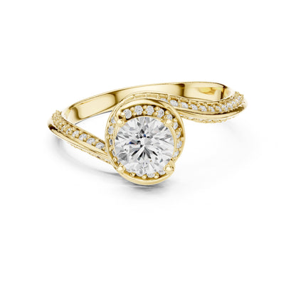 Round Bypass Lab Grown Diamond Engagement Ring