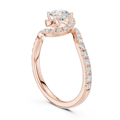 Round Bypass Lab Grown Diamond Engagement Ring