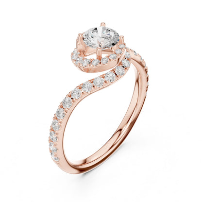 Round Bypass Lab Grown Diamond Engagement Ring