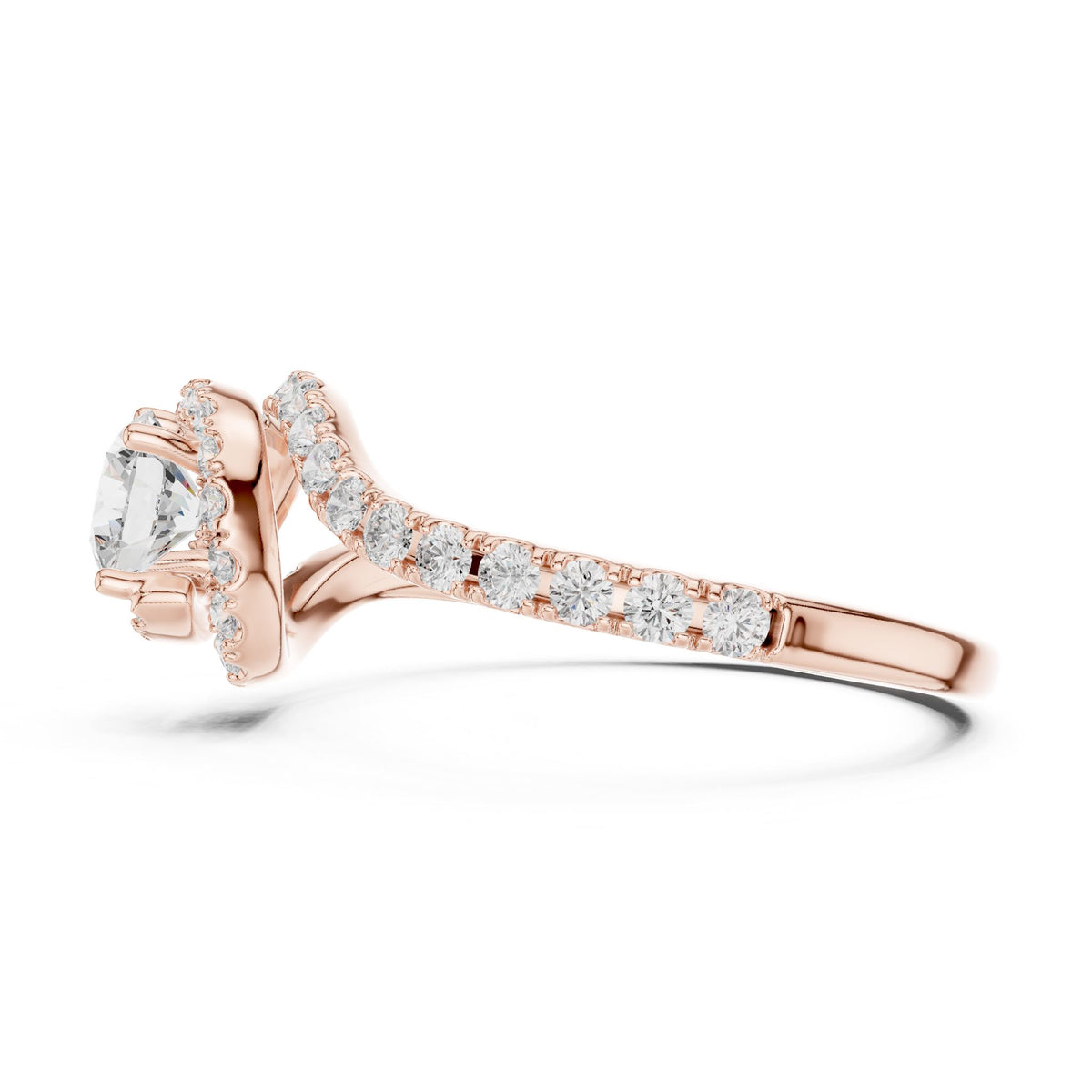 Round Bypass Lab Grown Diamond Engagement Ring