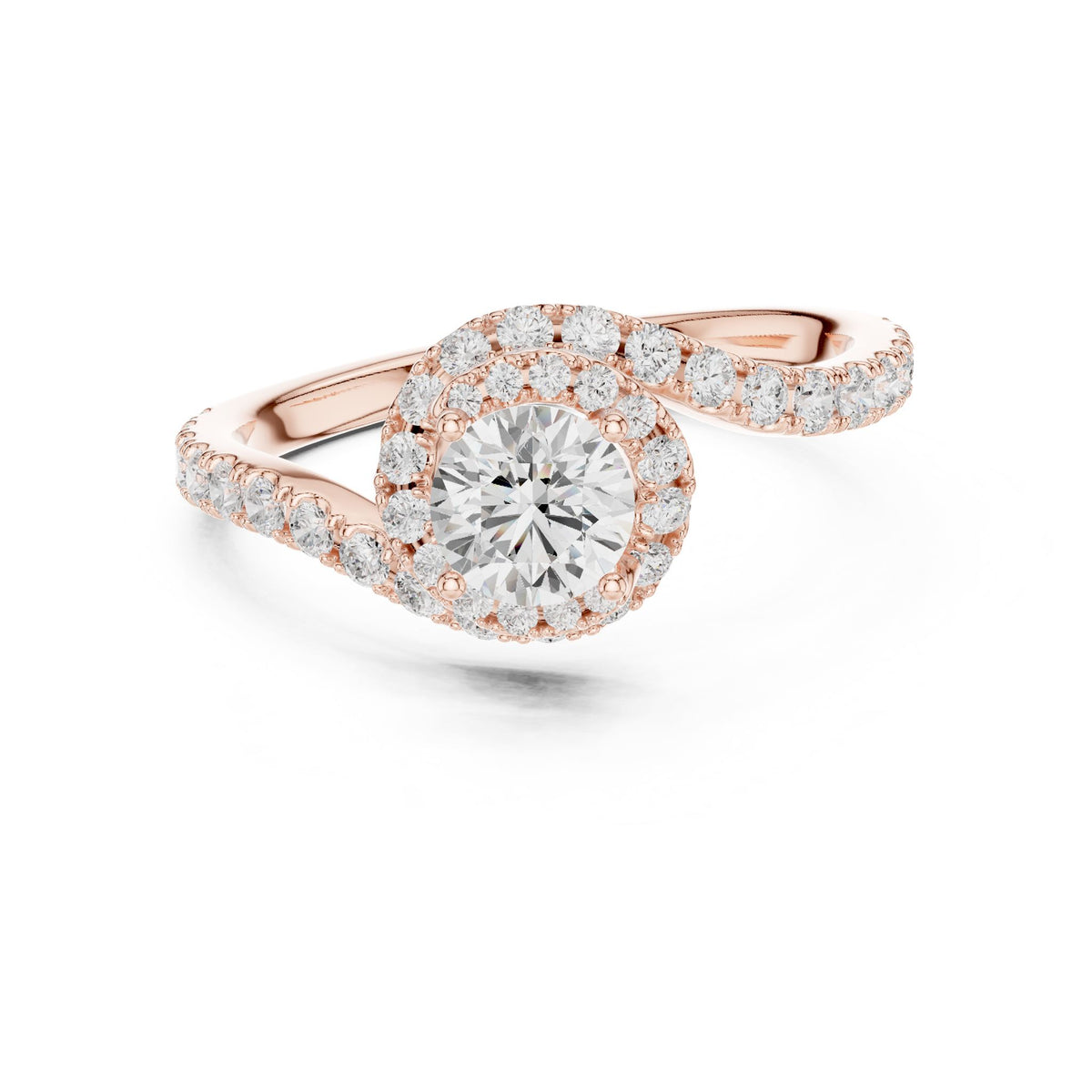 Round Bypass Lab Grown Diamond Engagement Ring