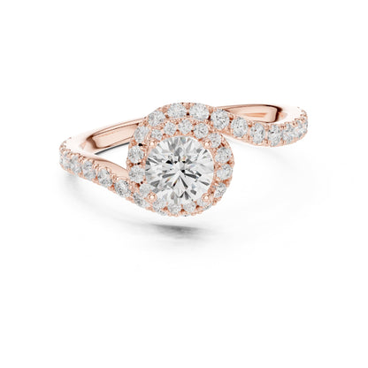 Round Bypass Lab Grown Diamond Engagement Ring