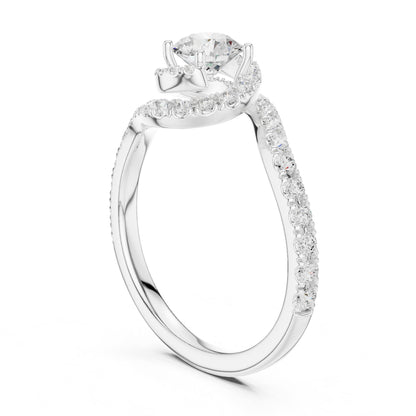 Round Bypass Lab Grown Diamond Engagement Ring