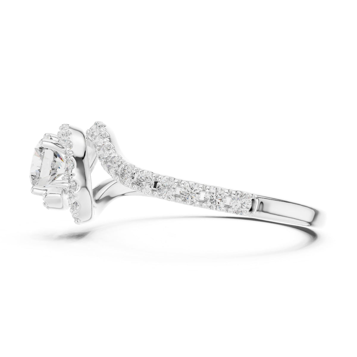 Round Bypass Lab Grown Diamond Engagement Ring