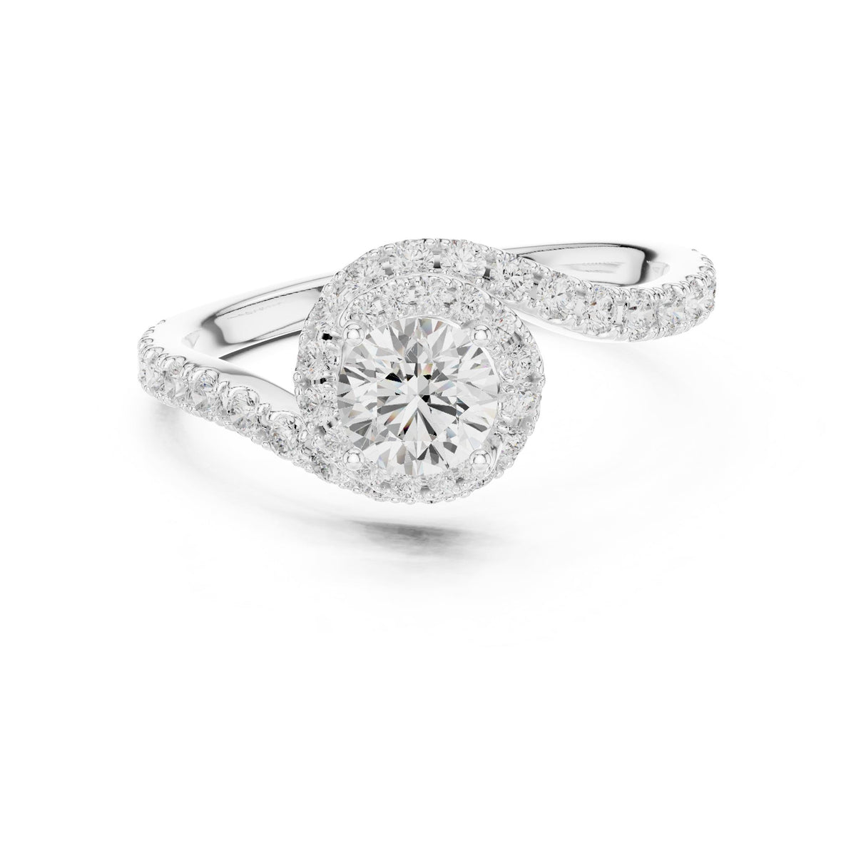 Round Bypass Lab Grown Diamond Engagement Ring