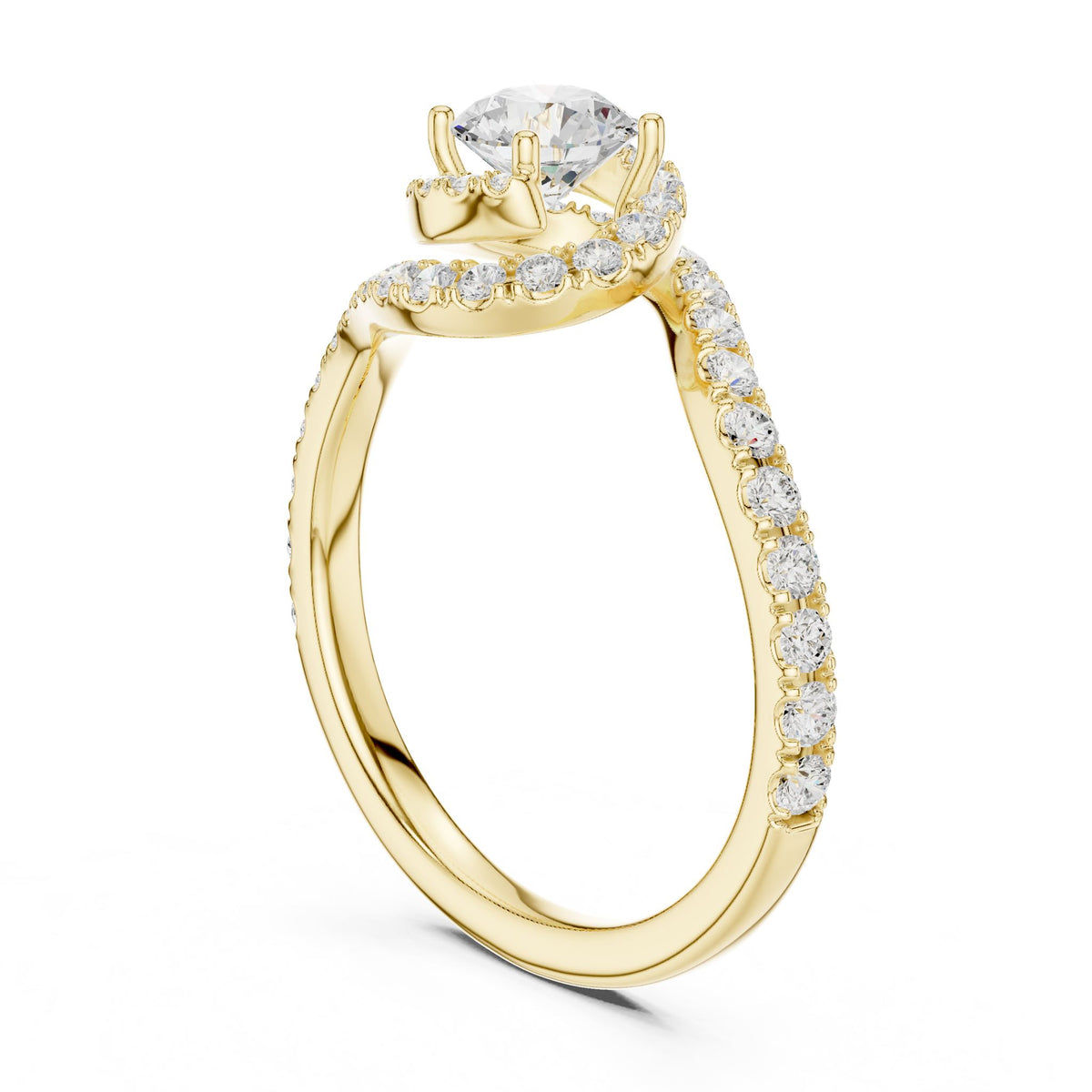 Round Bypass Lab Grown Diamond Engagement Ring