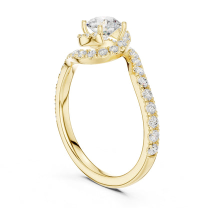 Round Bypass Lab Grown Diamond Engagement Ring