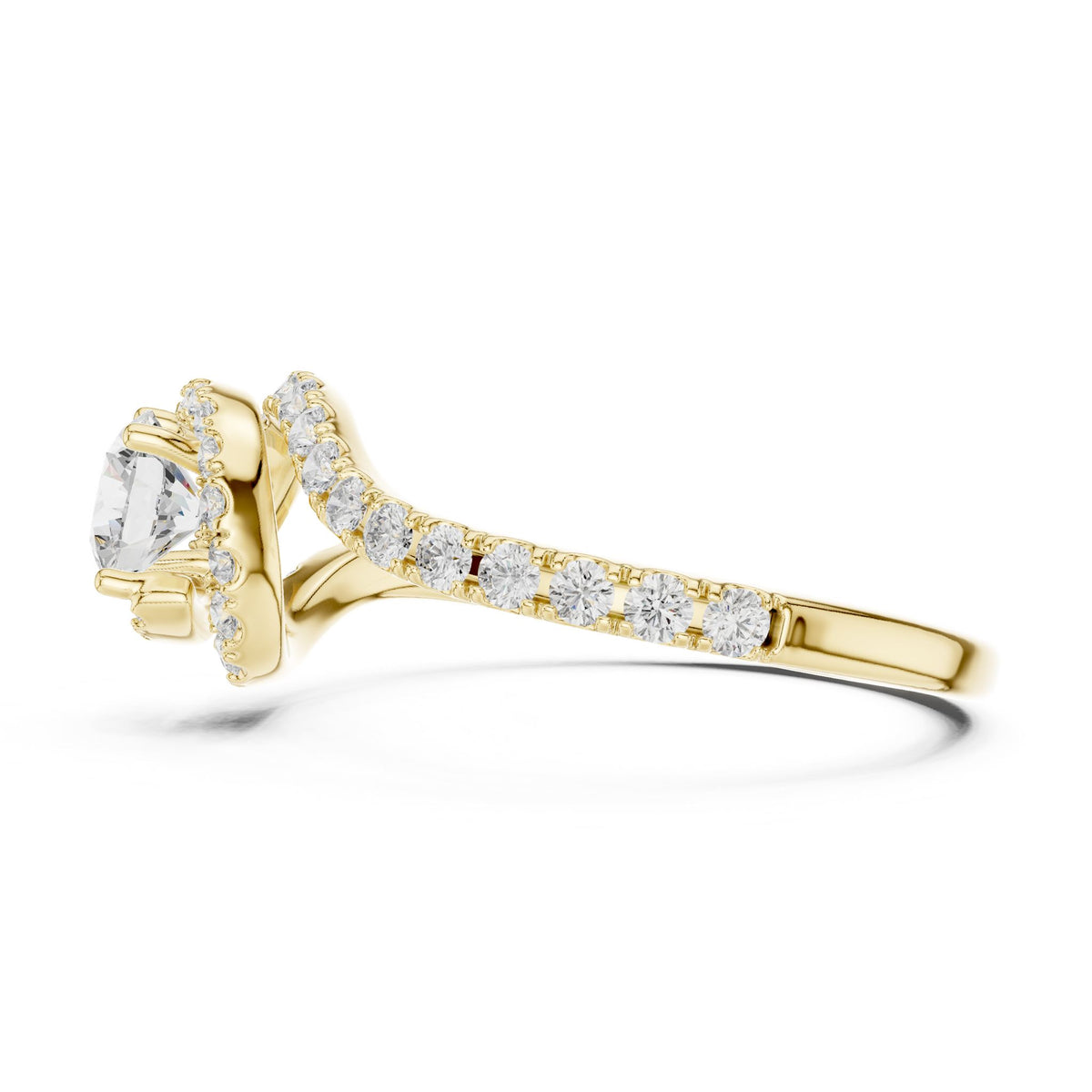 Round Bypass Lab Grown Diamond Engagement Ring