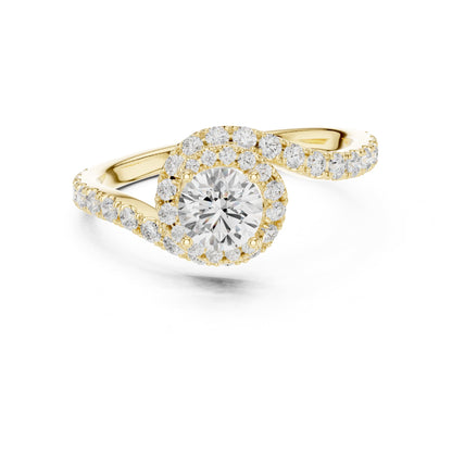 Round Bypass Lab Grown Diamond Engagement Ring