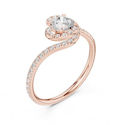 Round Bypass Lab Grown Diamond Engagement Ring