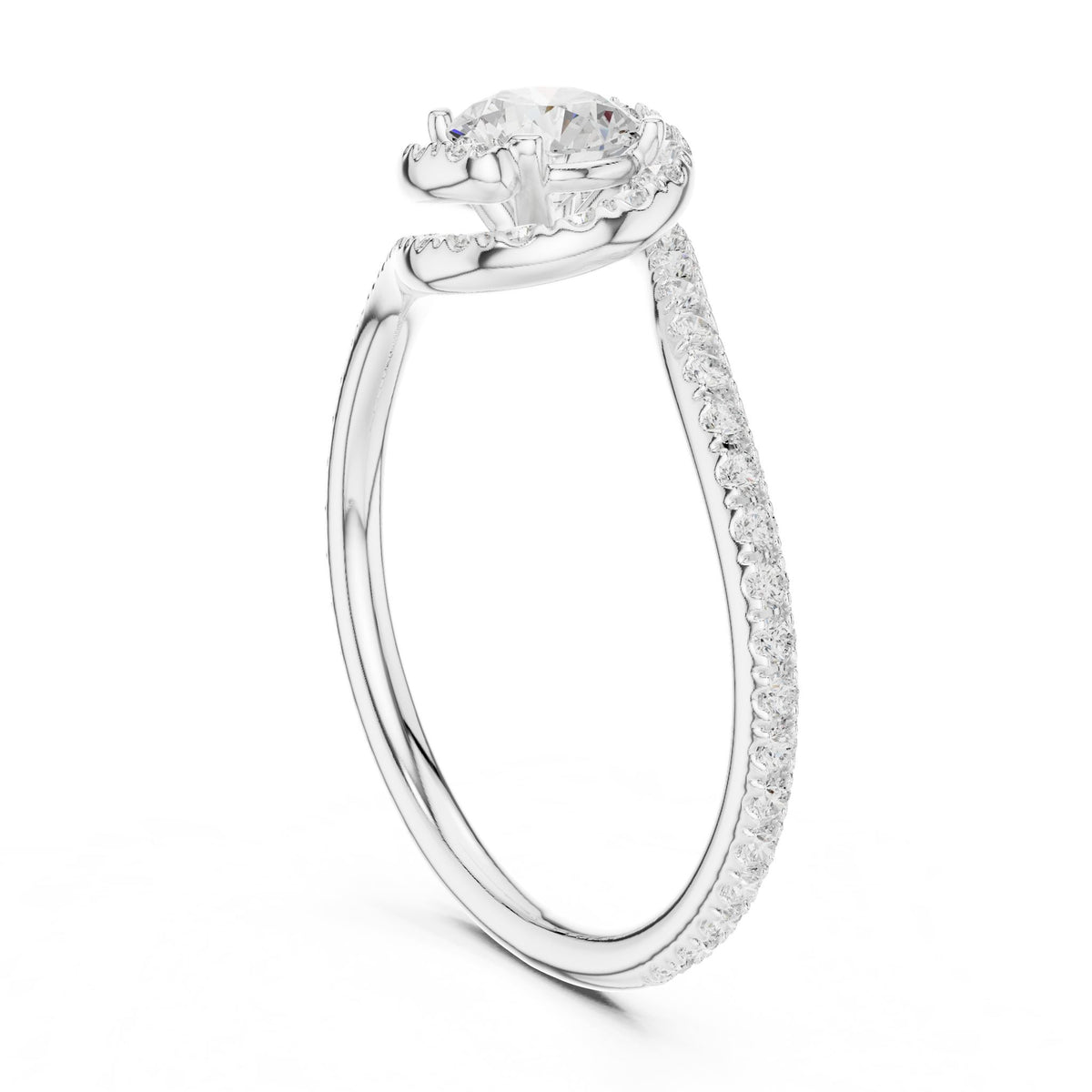 Round Bypass Lab Grown Diamond Engagement Ring