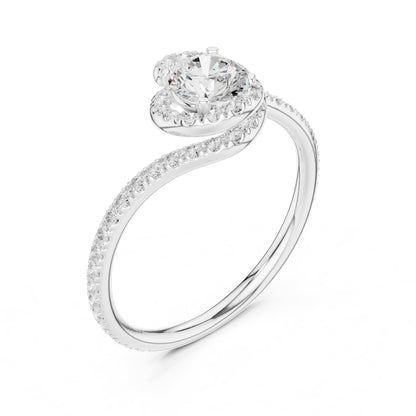 Round Bypass Lab Grown Diamond Engagement Ring
