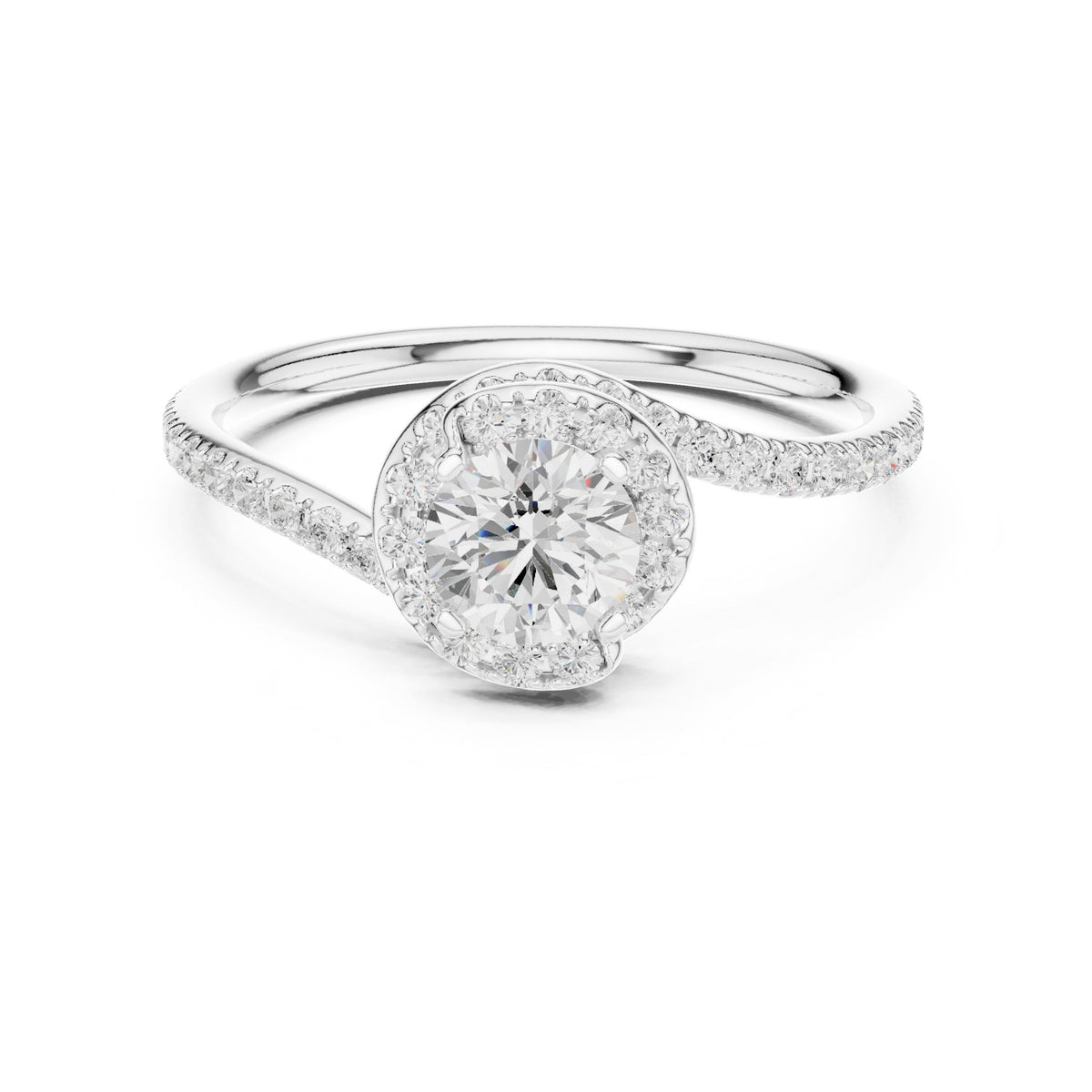 Round Bypass Lab Grown Diamond Engagement Ring
