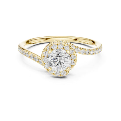 Round Bypass Lab Grown Diamond Engagement Ring