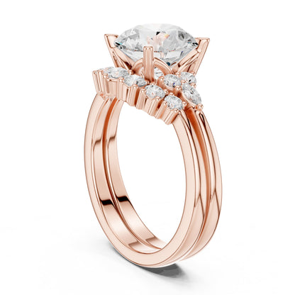 Round Cluster Lab Grown Diamond Engagement Ring