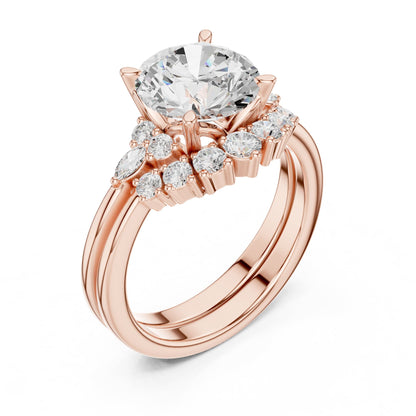 Round Cluster Lab Grown Diamond Engagement Ring