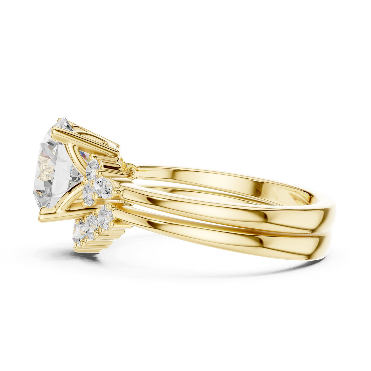 Round Cluster Lab Grown Diamond Engagement Ring