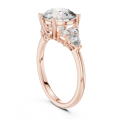 Round Cluster Lab Grown Diamond Engagement Ring