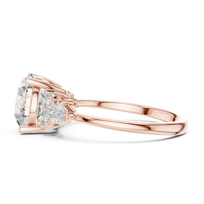 Round Cluster Lab Grown Diamond Engagement Ring