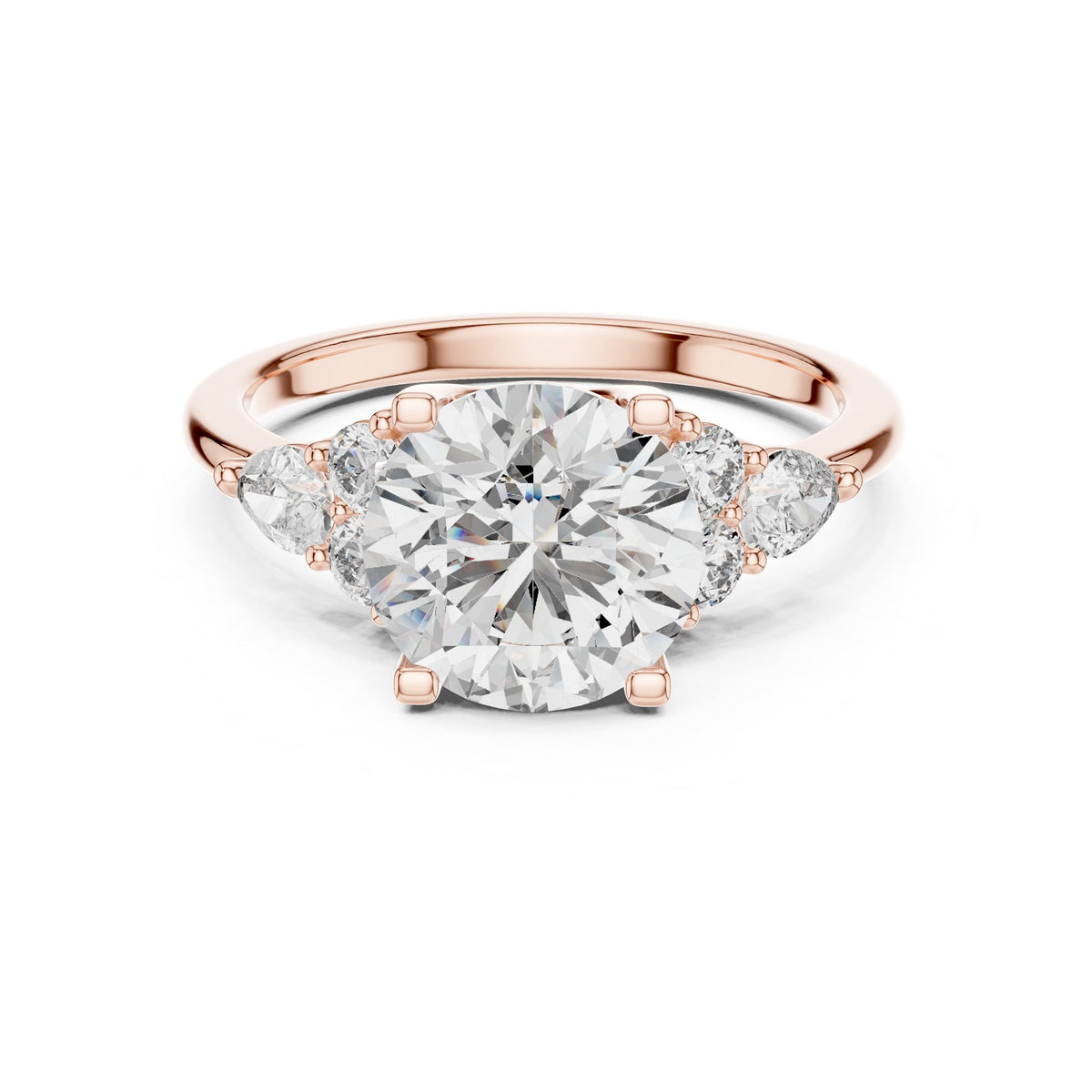 Round Cluster Lab Grown Diamond Engagement Ring