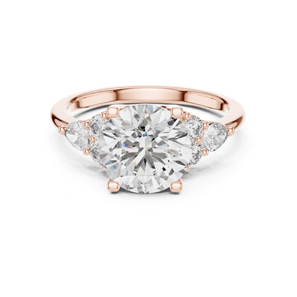 Round Cluster Lab Grown Diamond Engagement Ring