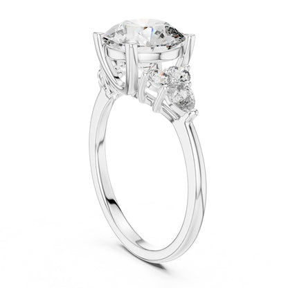 Round Cluster Lab Grown Diamond Engagement Ring