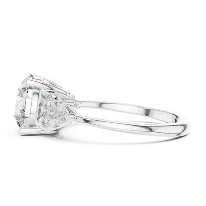 Round Cluster Lab Grown Diamond Engagement Ring