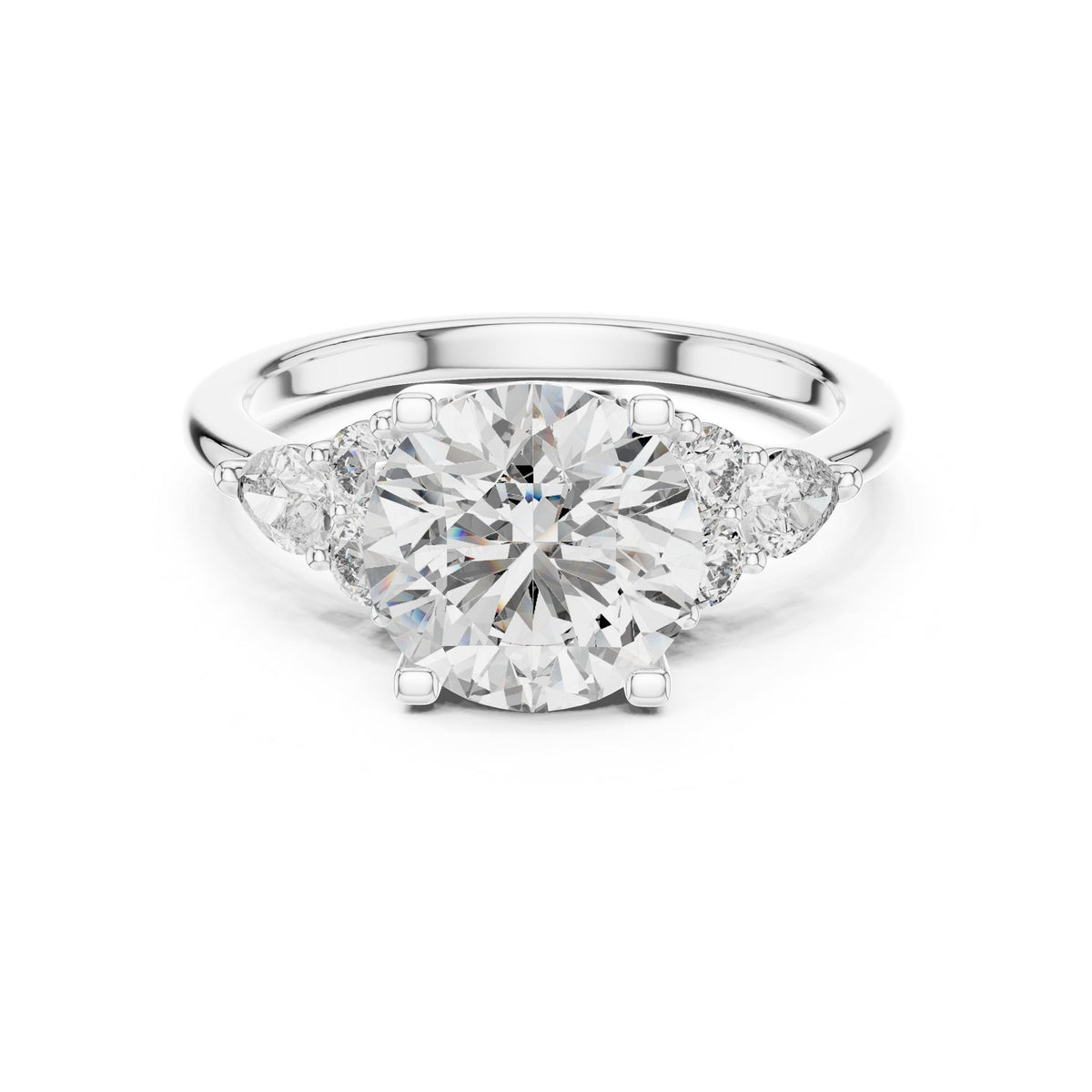 Round Cluster Lab Grown Diamond Engagement Ring