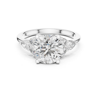 Round Cluster Lab Grown Diamond Engagement Ring