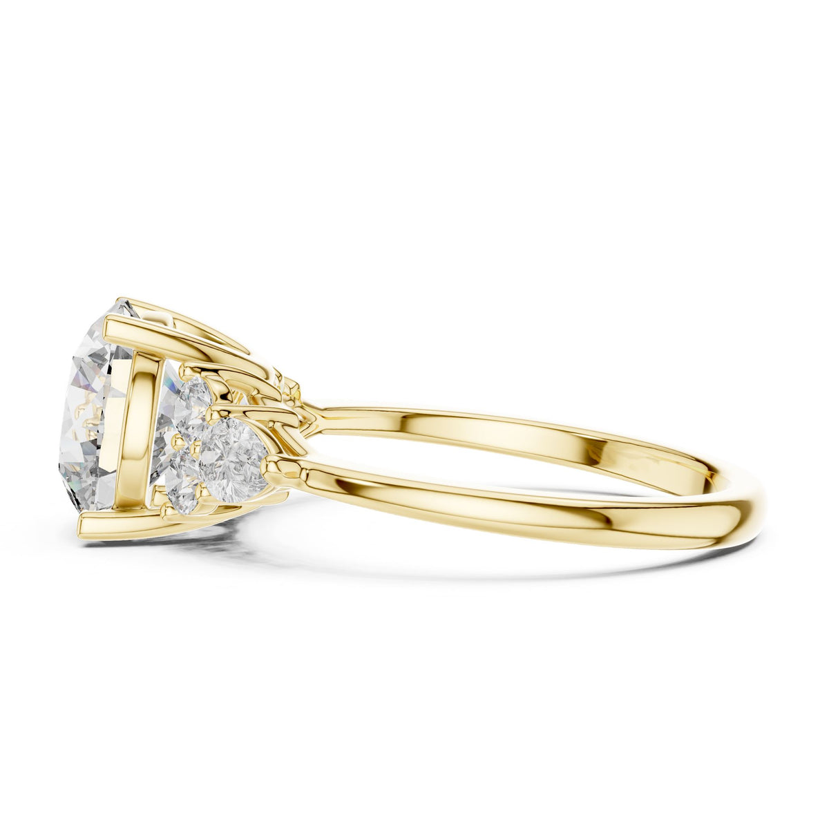 Round Cluster Lab Grown Diamond Engagement Ring