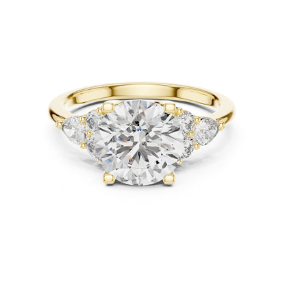 Round Cluster Lab Grown Diamond Engagement Ring