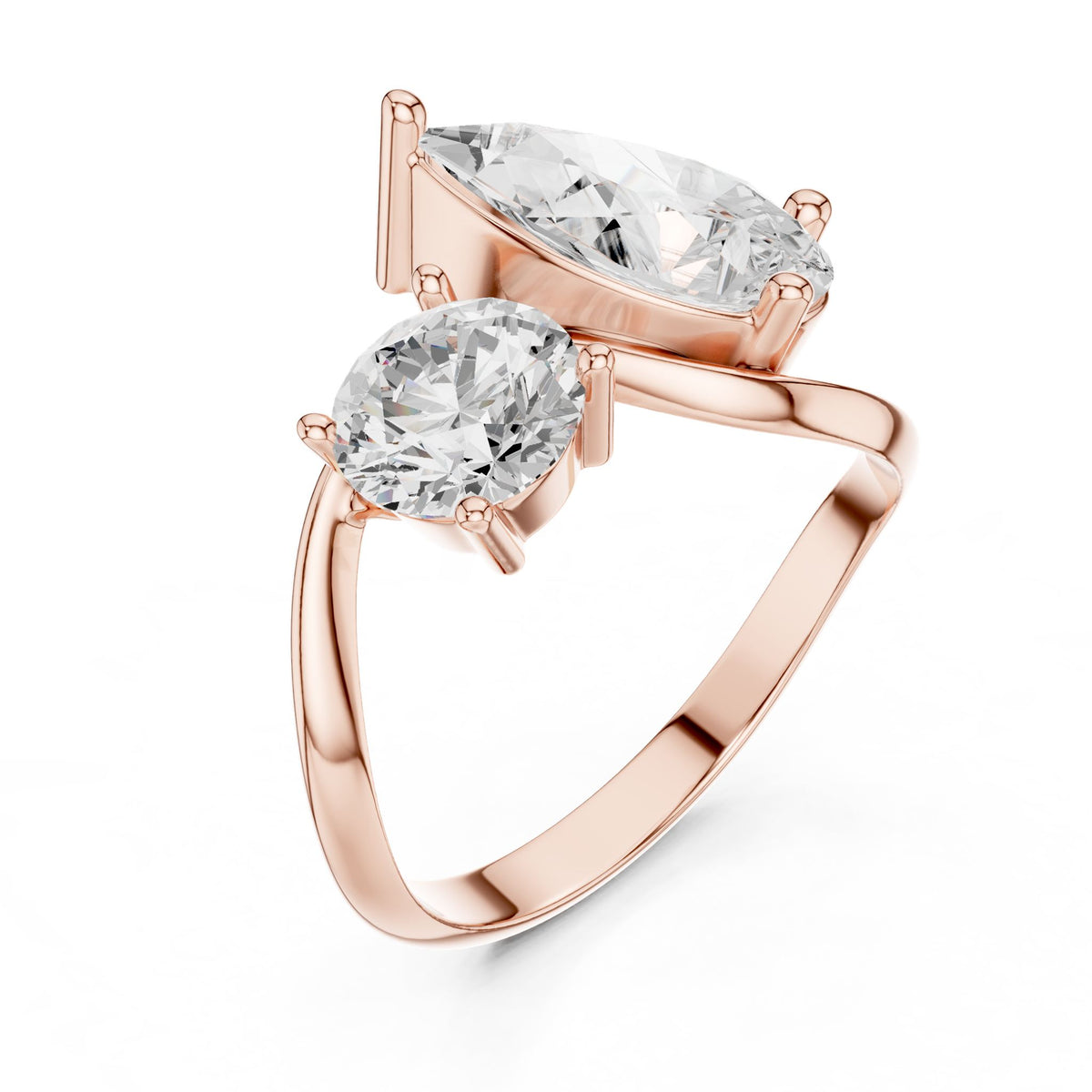 Round Cluster Lab Grown Diamond Engagement Ring