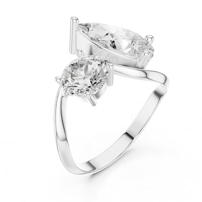 Round Cluster Lab Grown Diamond Engagement Ring