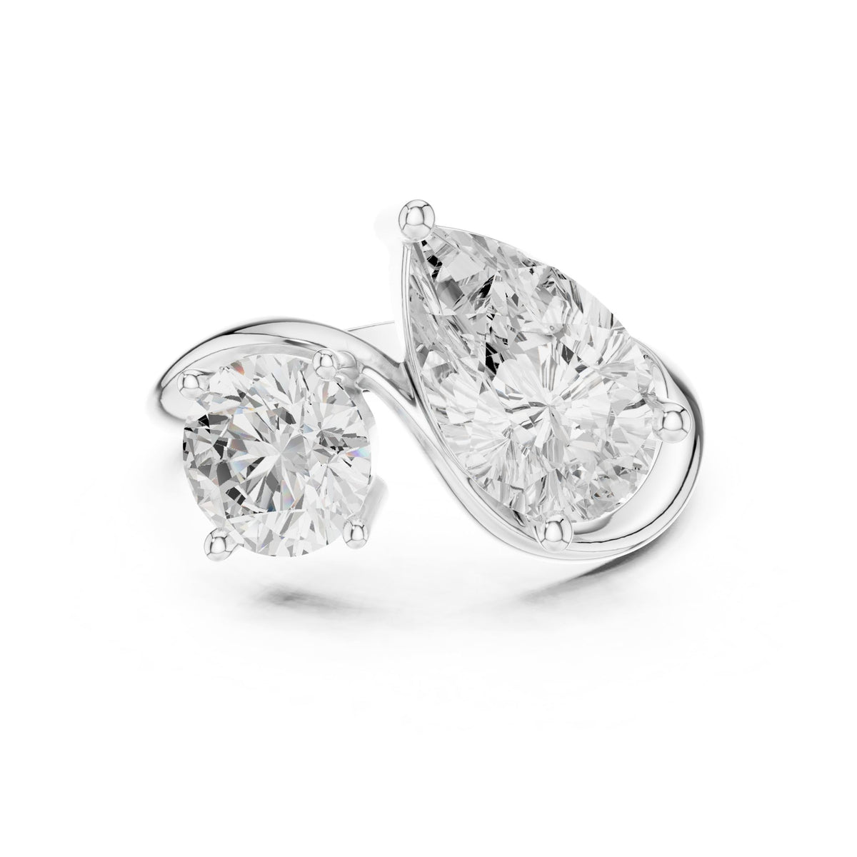Round Cluster Lab Grown Diamond Engagement Ring