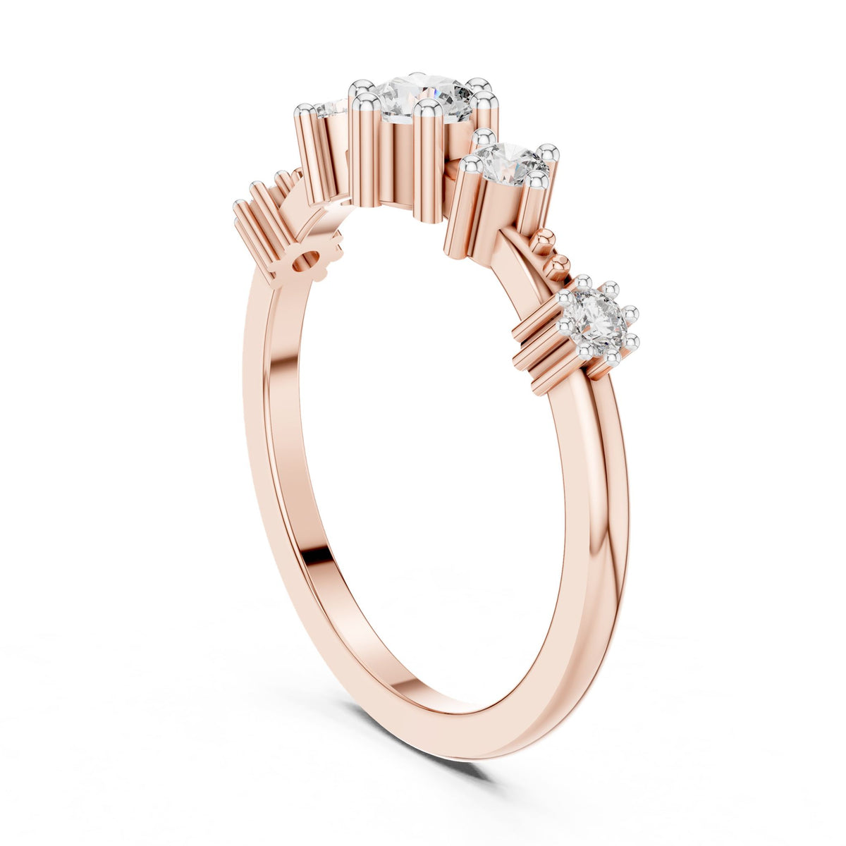 Round Cluster Lab Grown Diamond Engagement Ring