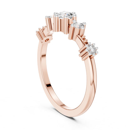 Round Cluster Lab Grown Diamond Engagement Ring