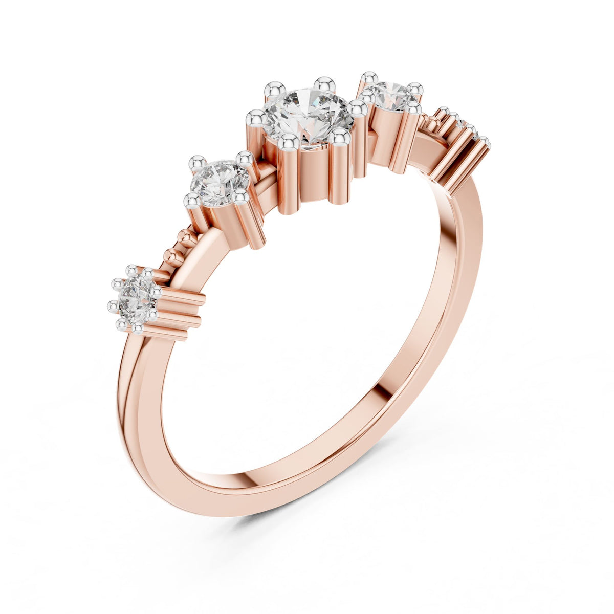 Round Cluster Lab Grown Diamond Engagement Ring